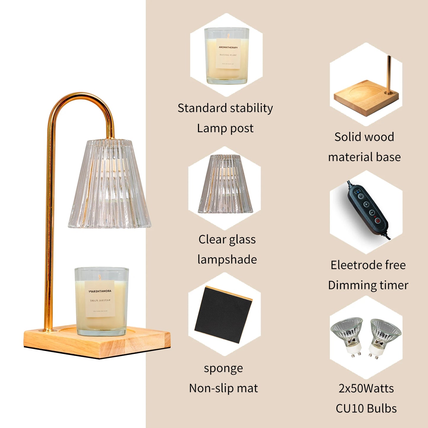 Candle Warmer Lamp With Timer Dimmer