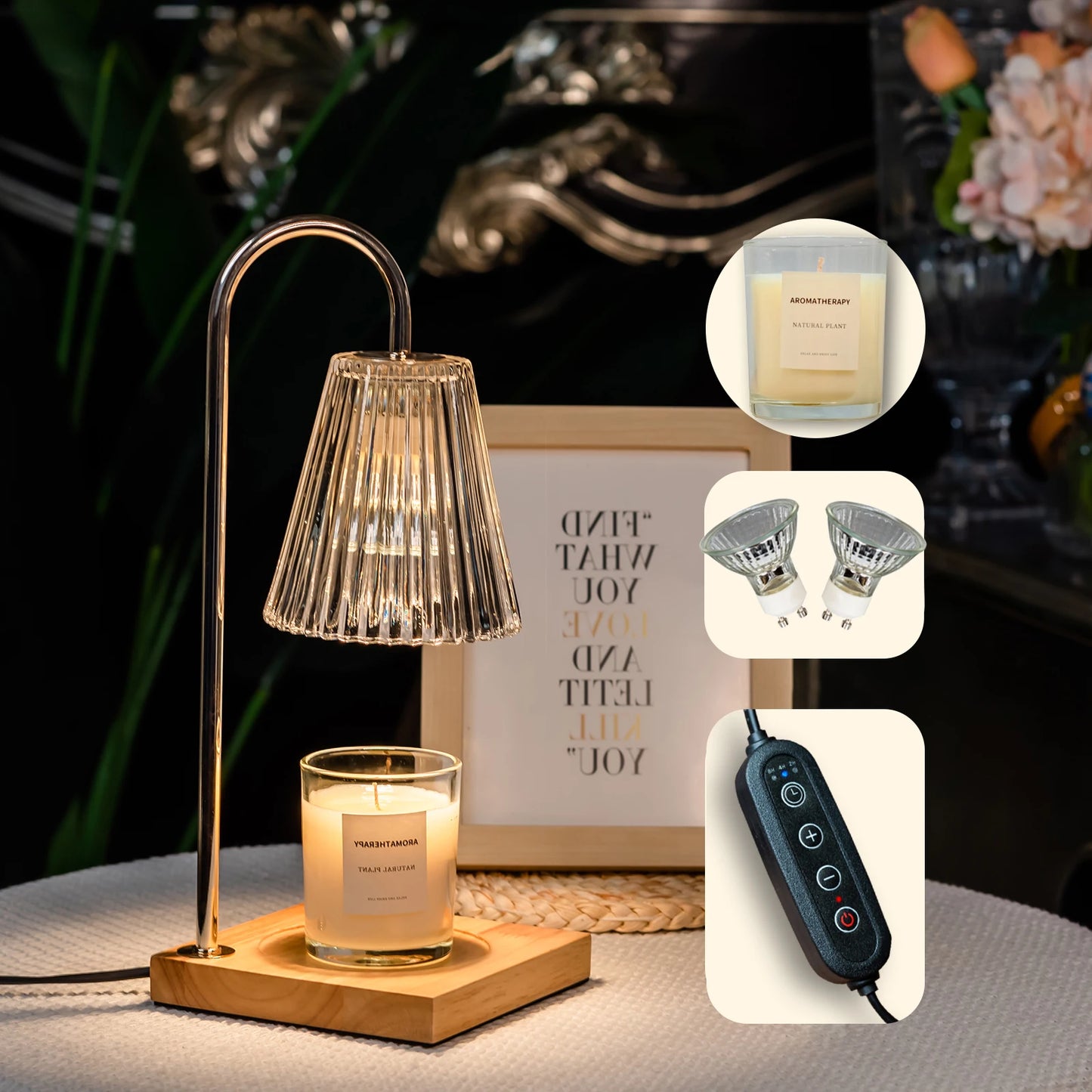 Candle Warmer Lamp With Timer Dimmer