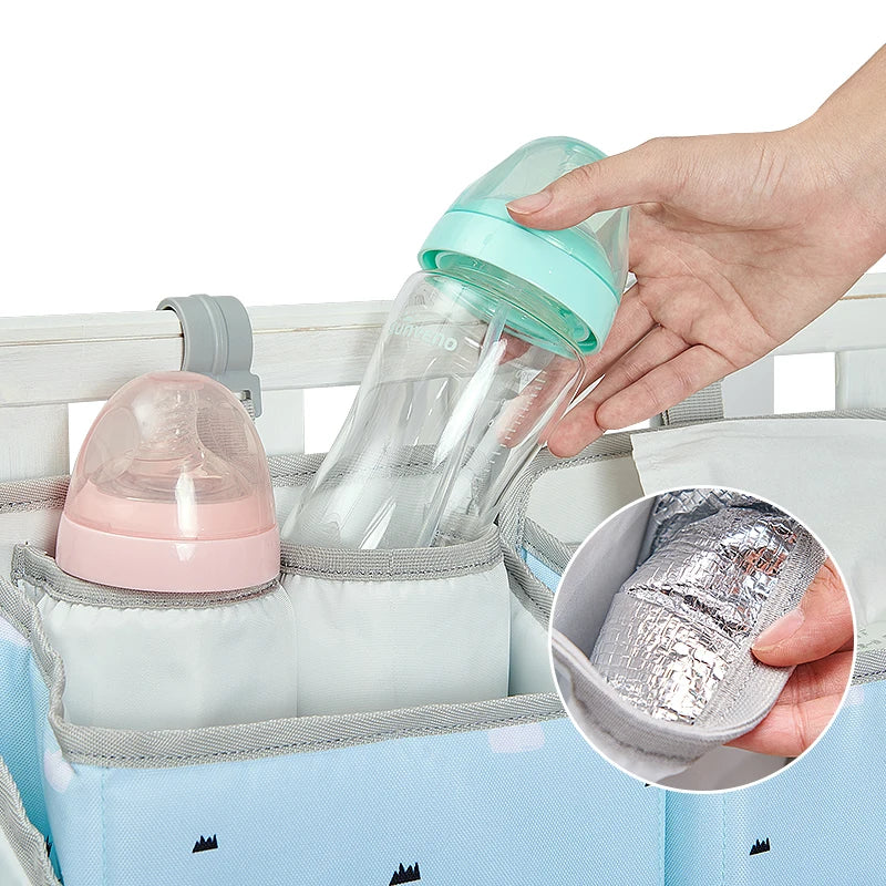 Crib Organizer for Baby Crib, Hanging Storage Bag, Organizer for Essentials