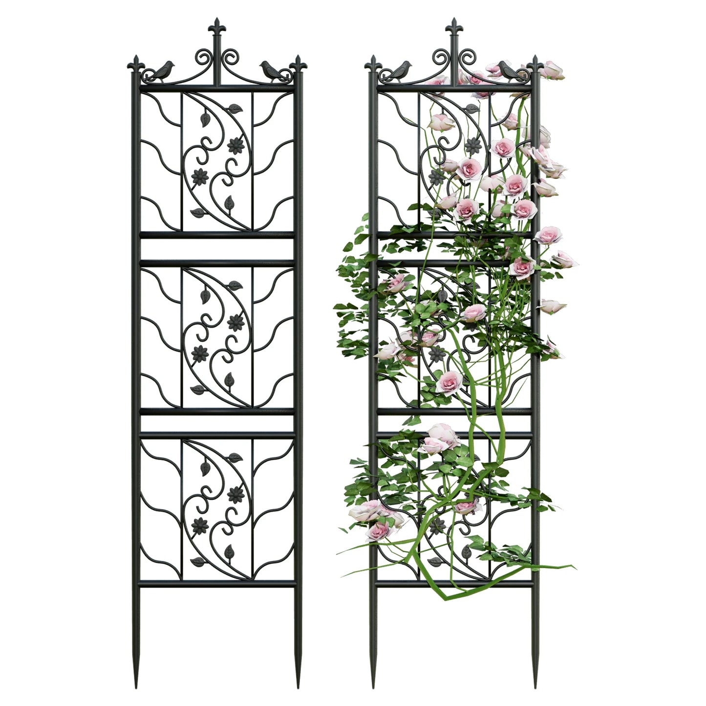 71-inch Decorative Metal Outdoor Garden Trellis, Lattice Panel
