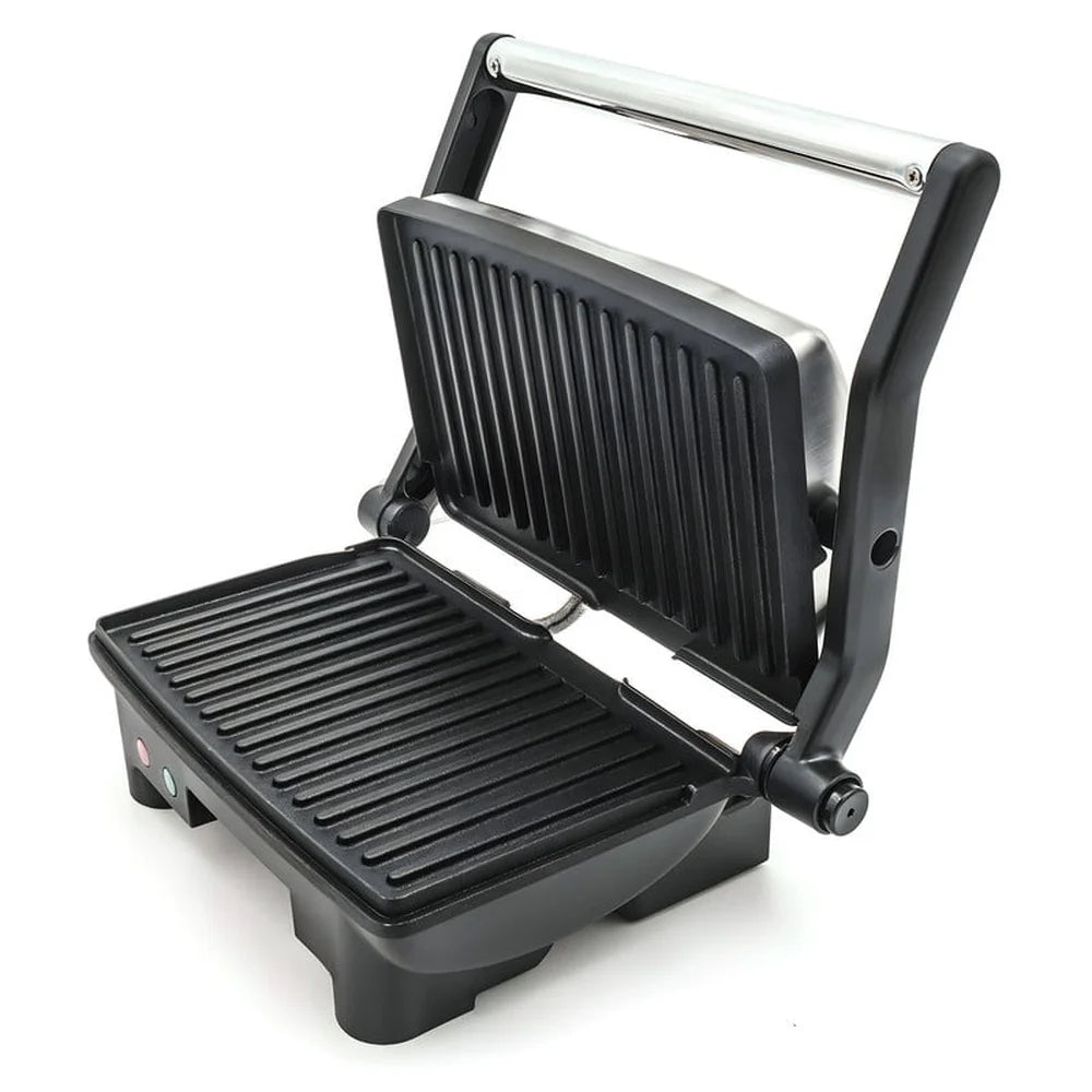 3-in-1 Panini Press Electric Grill, Non-Stick Cooking Surface, Flat Griddle, Grease Drawer, Cool-Touch Handle Kitchen