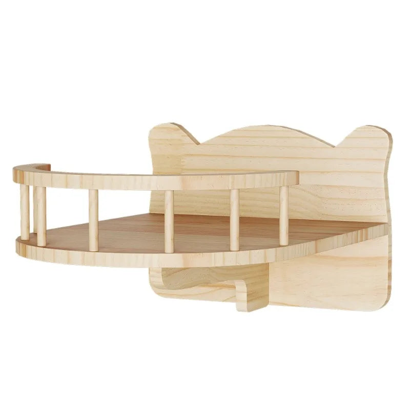 9PCS Wall-Mounted Wood Cat Climber Set