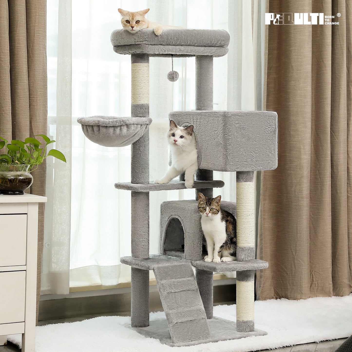 Multi-Level Cat Tree For Cats With Perches, Stable