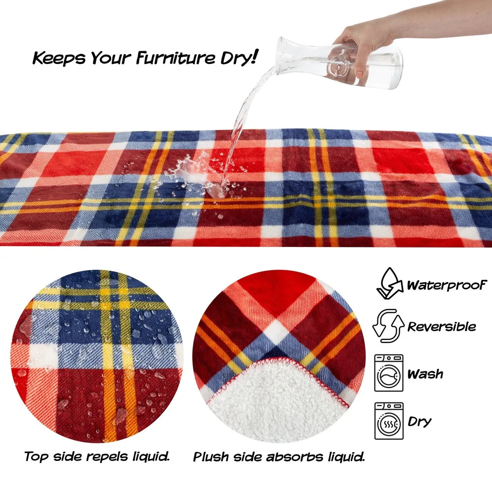 Waterproof Reversible Dog or Cat Blanket, Furniture Protector