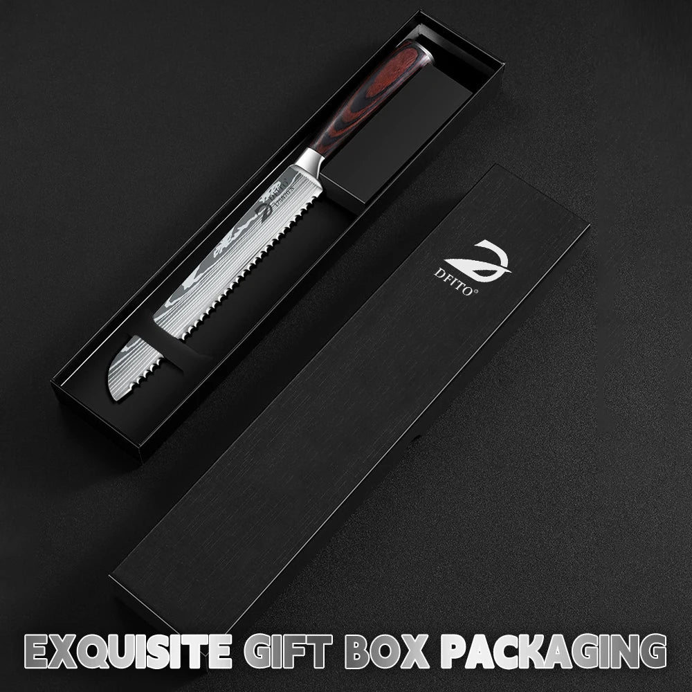 Kitchen Bread Knife, Serrated, Stainless Steel Blade