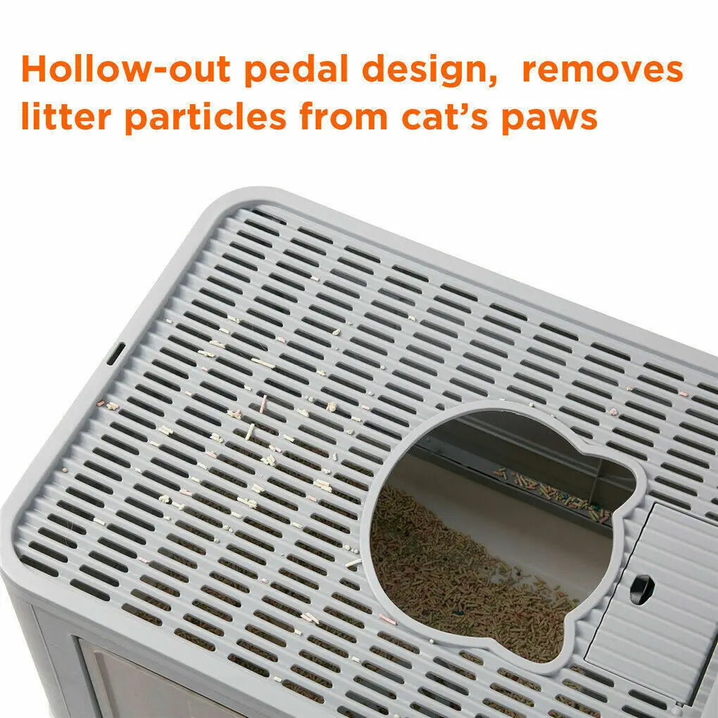 Foldable Cat Litter Box, Front Entry & Top Exit, with Litter Scoop