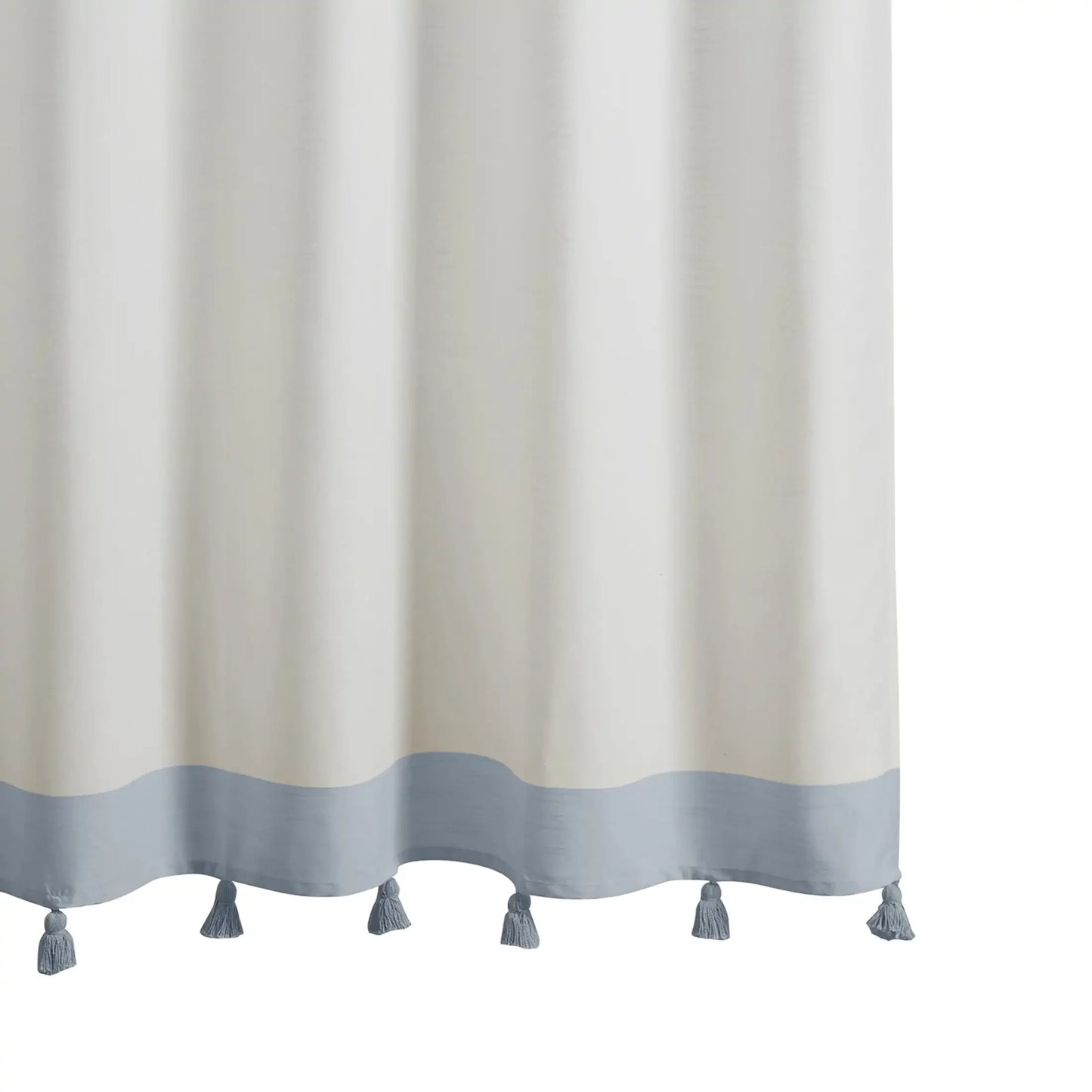My Texas House Light Blue Tassel Fabric Shower Curtain, 72" x 72"