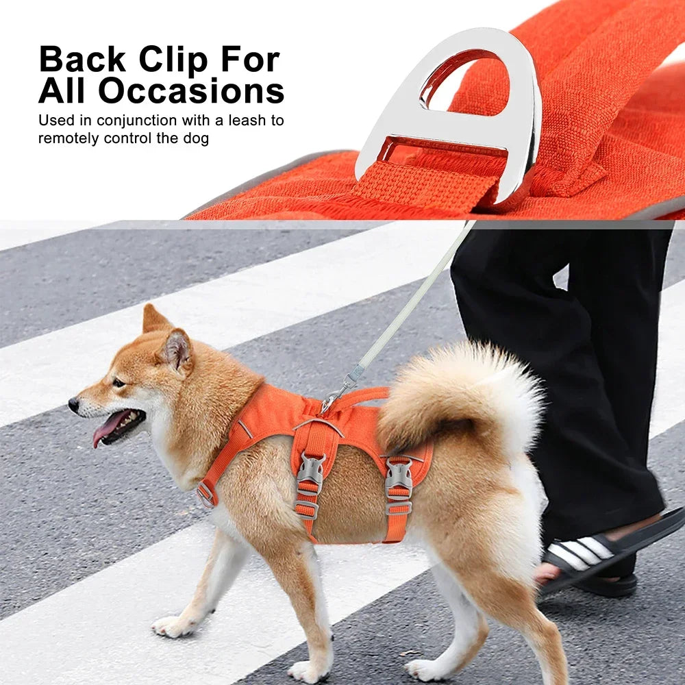 Escape Proof Adjustable Nylon Dog Harness, Reflective, Durable