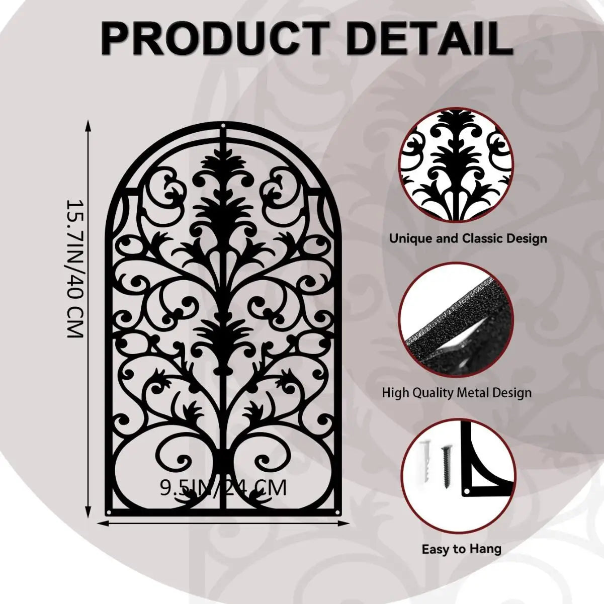 European-style Wall Fake Window Metal Craftwork