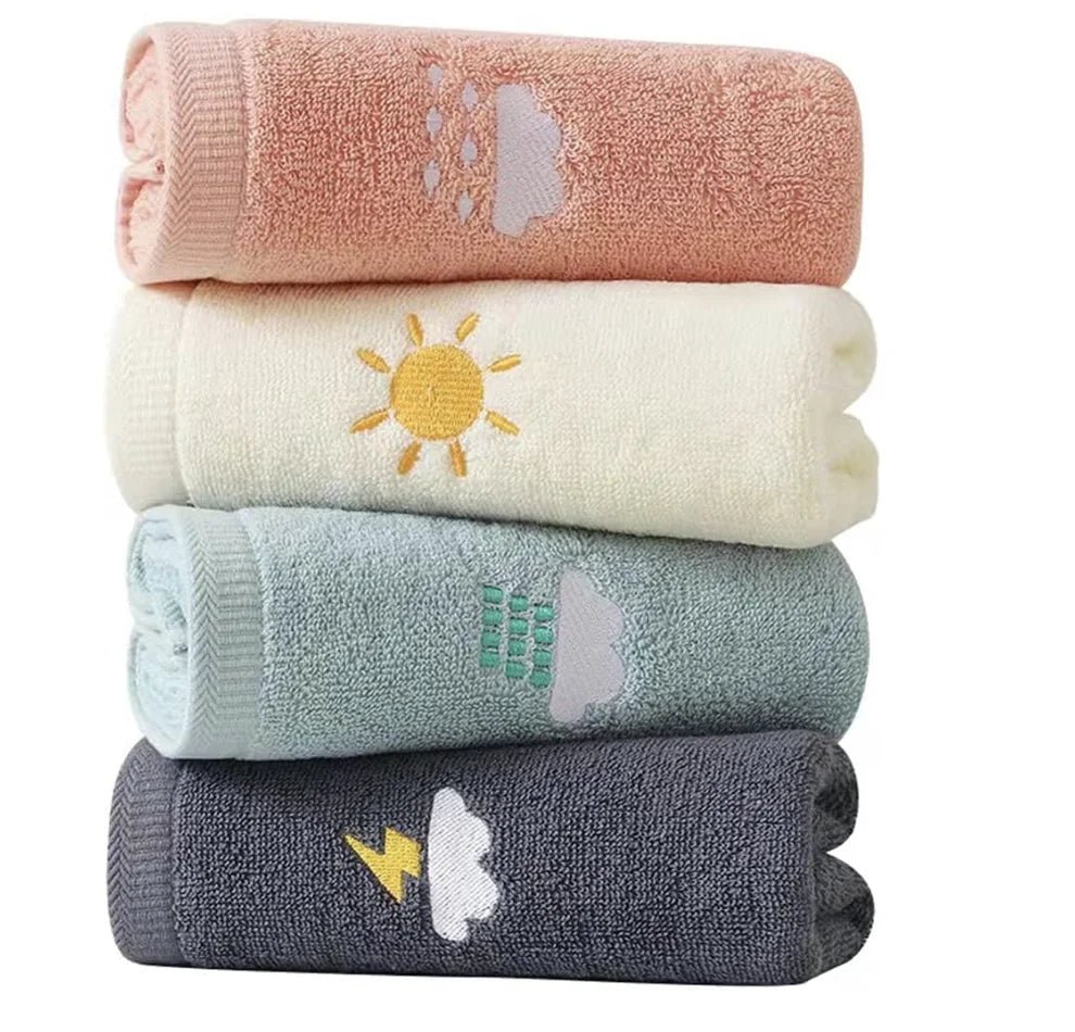 Bathroom Cotton Hand Towels, Set of 4, Absorbent and Soft