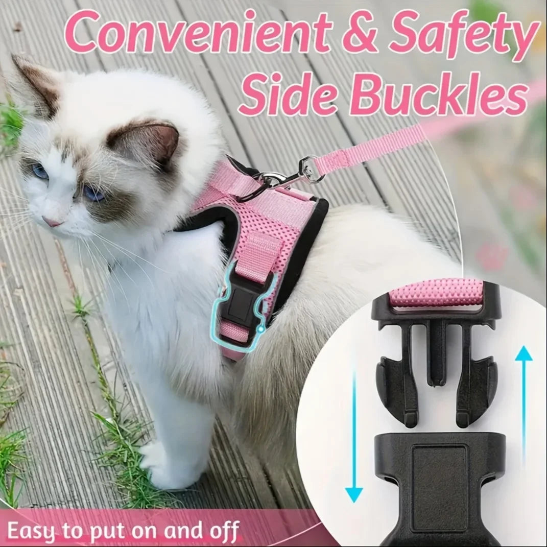 Non-Slip Adjustable Cat Leash and Vest