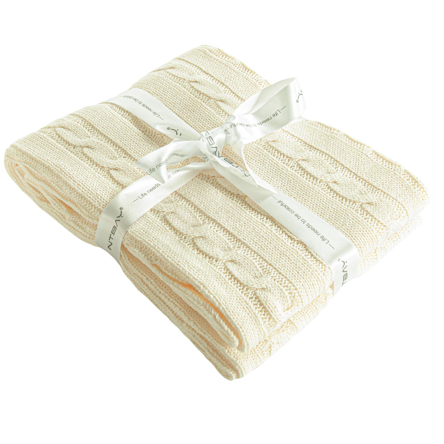 Baby and Toddler Crib Blanket, 100% Cotton Cable Knit , Soft, Warm, Unisex