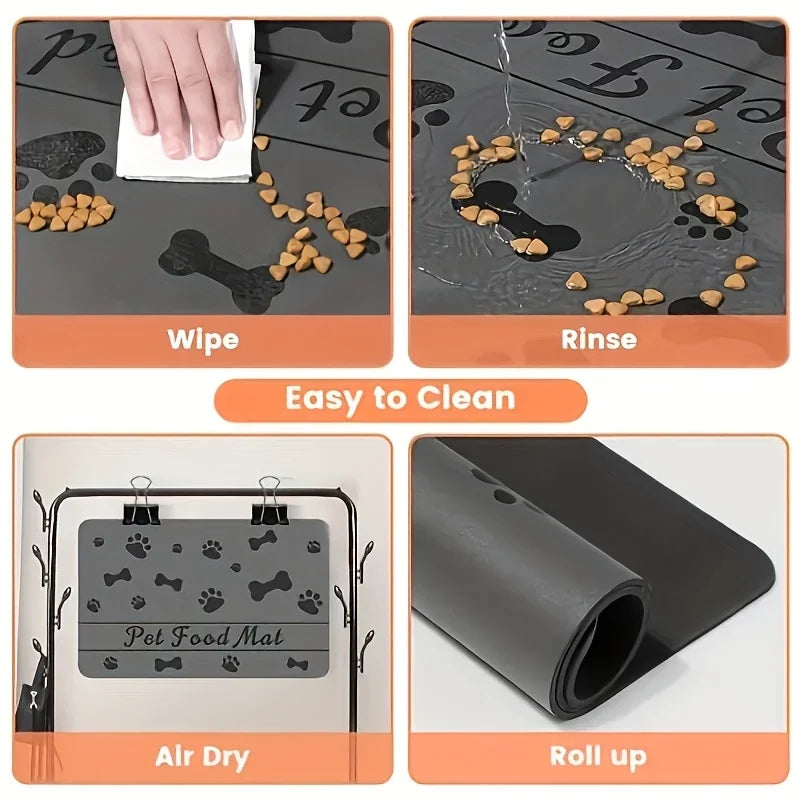 Absorbent Pet Placemat For Pets,Pet Feeding Mat For Food And Water Bowl,Waterproof Rubber Backing Quick Dry Water Dispenser Mat