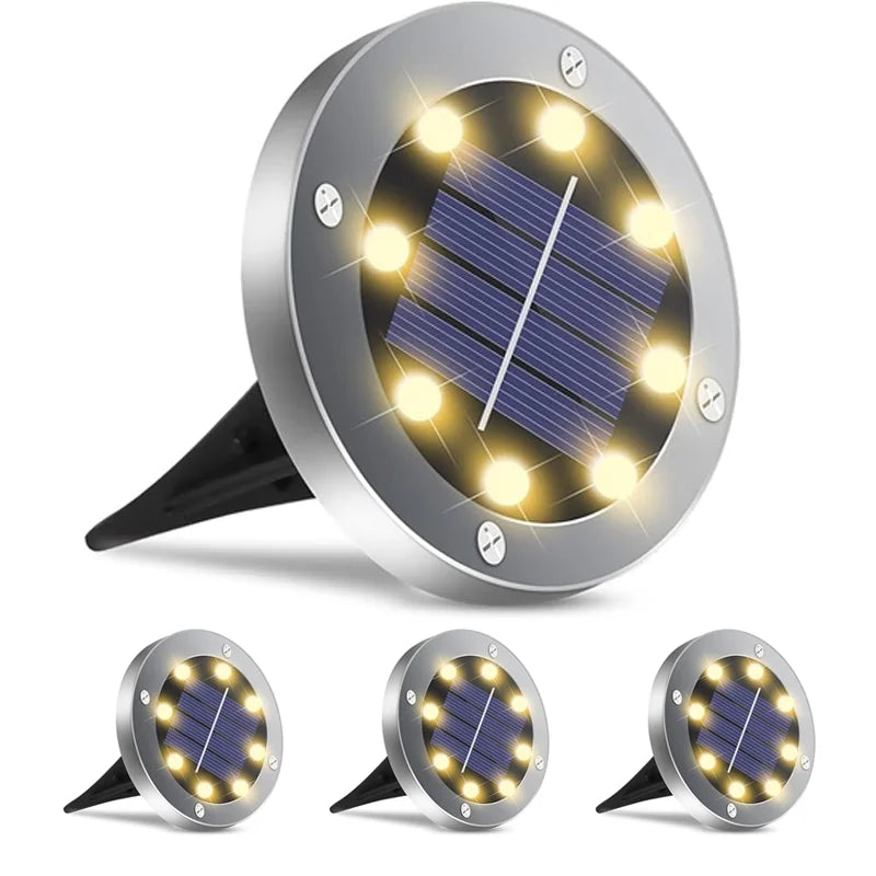 4 or 8pcs Solar Lights Outdoor, Solar Landscape Lighting for Garden, Yard, Pathway (Cool/Warm White)