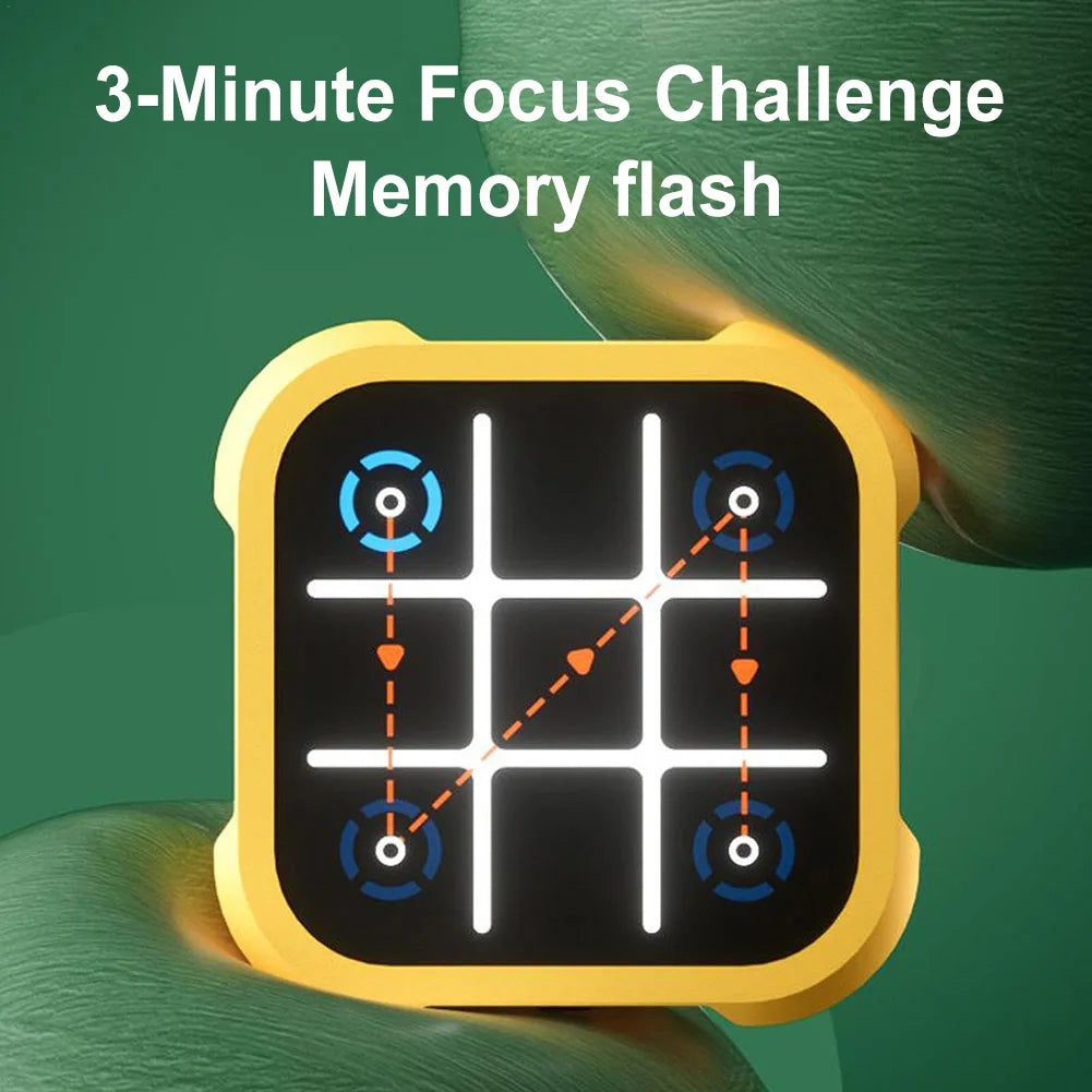 3-in-1 Portable Travel Games, TIC-TAC-TOE, Chess, Focus Challenge, Puzzles for Educational and Memory Growth