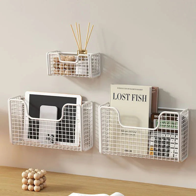 Punch-free Wall Mounted Iron Kitchen Cabinet Door Storage Box, Wall-mounted