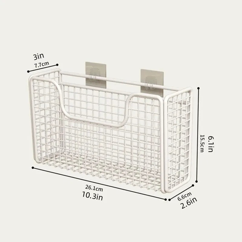 Punch-free Wall Mounted Iron Kitchen Cabinet Door Storage Box, Wall-mounted