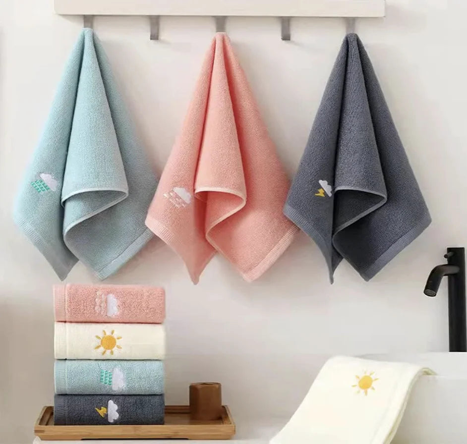 Bathroom Cotton Hand Towels, Set of 4, Absorbent and Soft