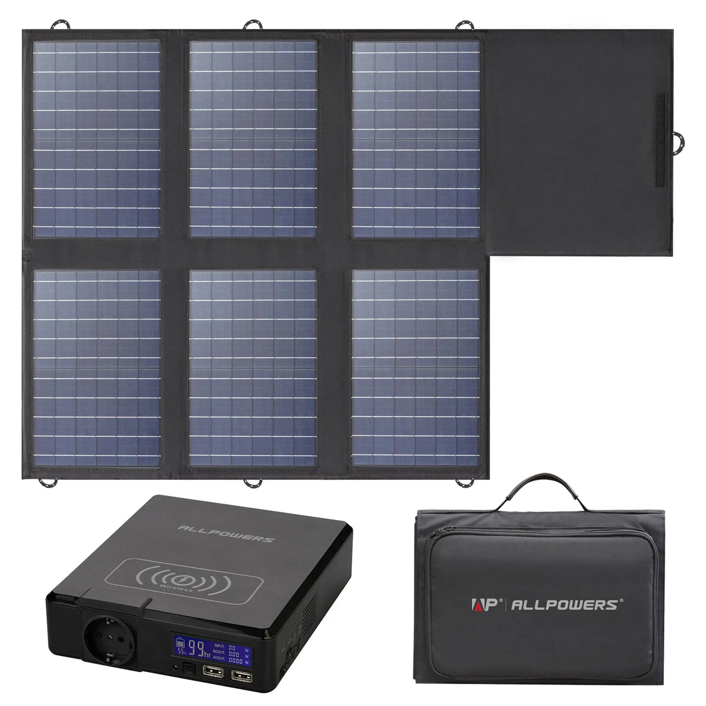 Solar Powerbank 41600mAh 200W Portable Powerstation with Solarpanel 60W,DC,USB,USB-C Output for Camping Laptop Iphone
