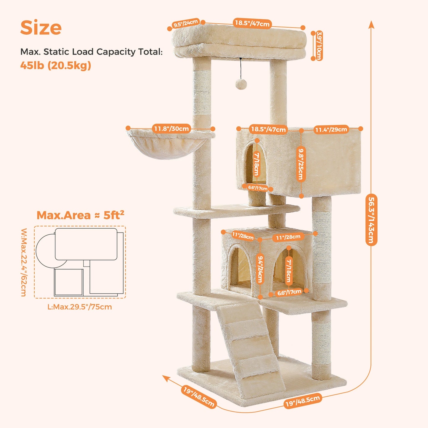 Multi-Level Cat Tree For Cats With Perches, Stable
