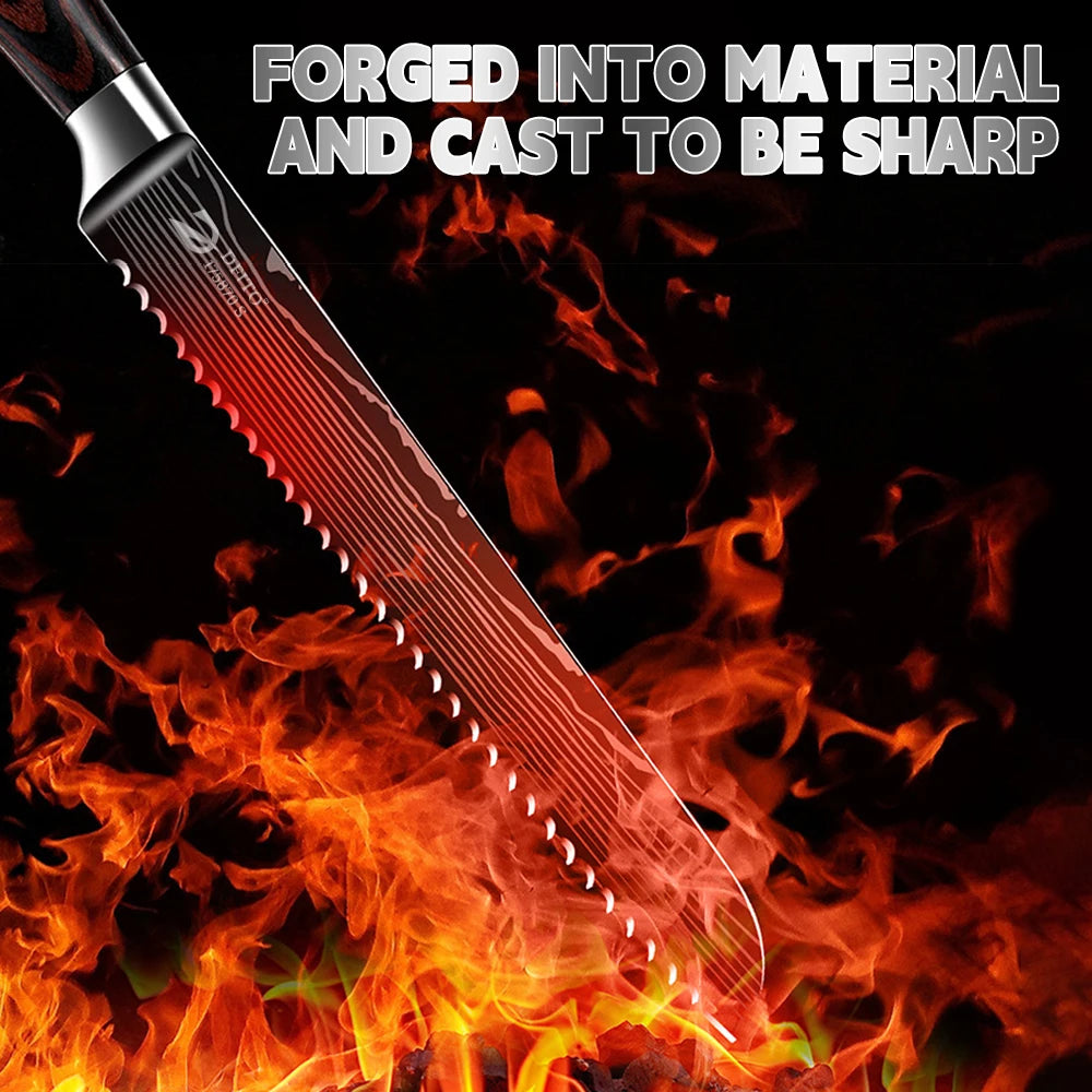 Kitchen Bread Knife, Serrated, Stainless Steel Blade