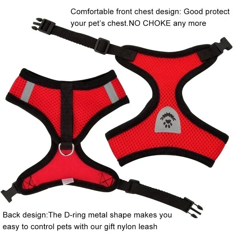 Cat Vest Harness with Lead Leash For Small Dogs and Cats, Polyester, Adjustable, Mesh