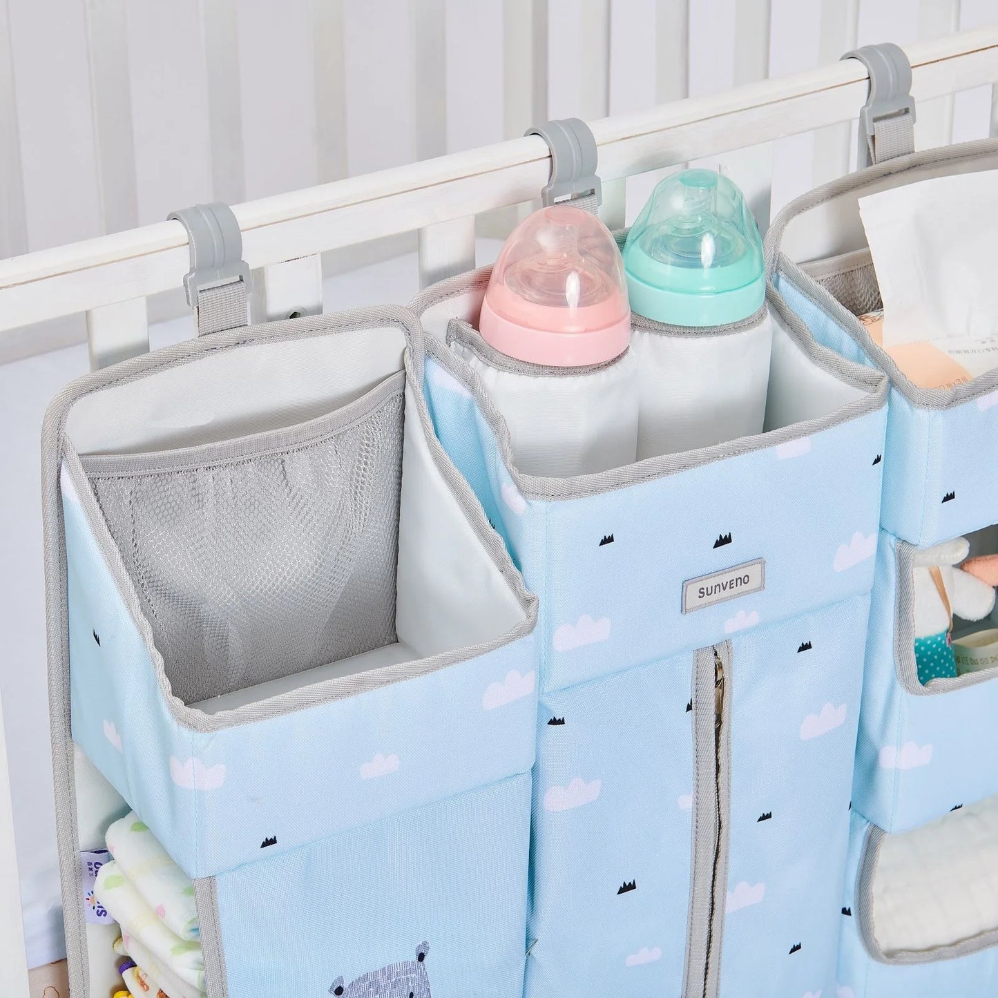 Crib Organizer for Baby Crib, Hanging Storage Bag, Organizer for Essentials