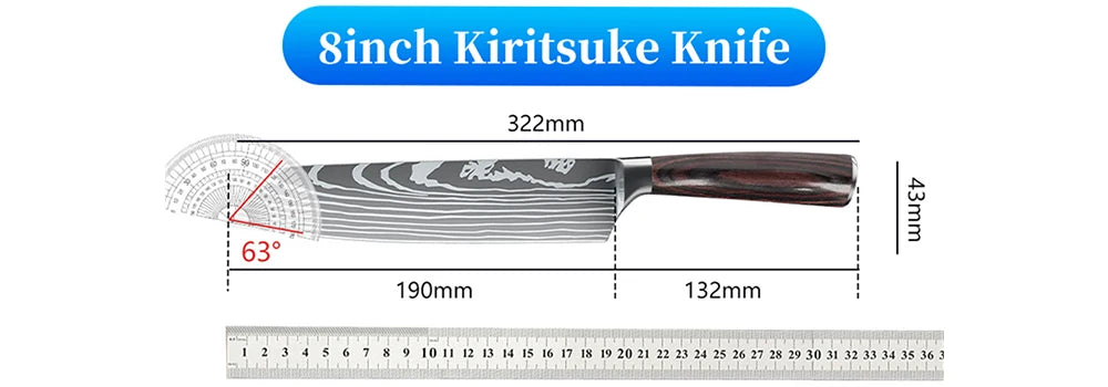 8 Inch Professional Knife, High Carbon Stainless Steel