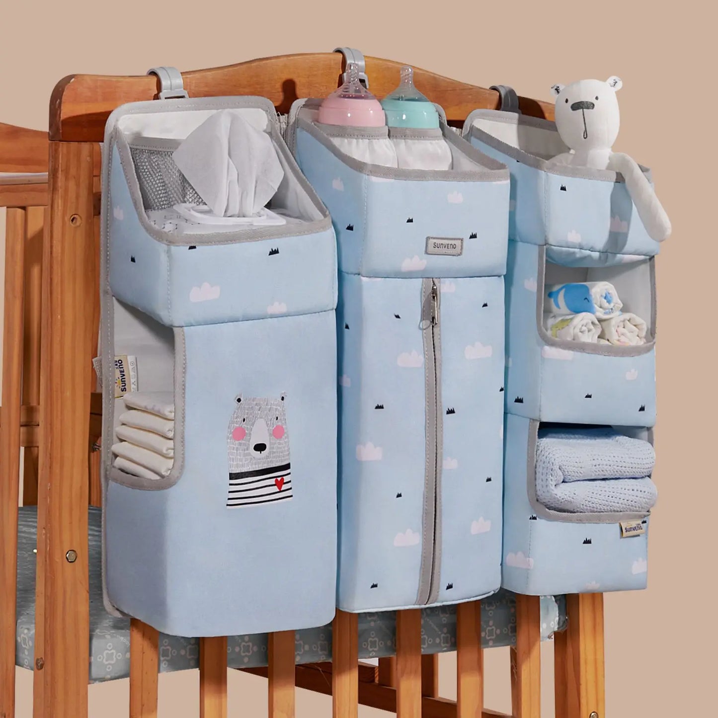 Crib Organizer for Baby Crib, Hanging Storage Bag, Organizer for Essentials