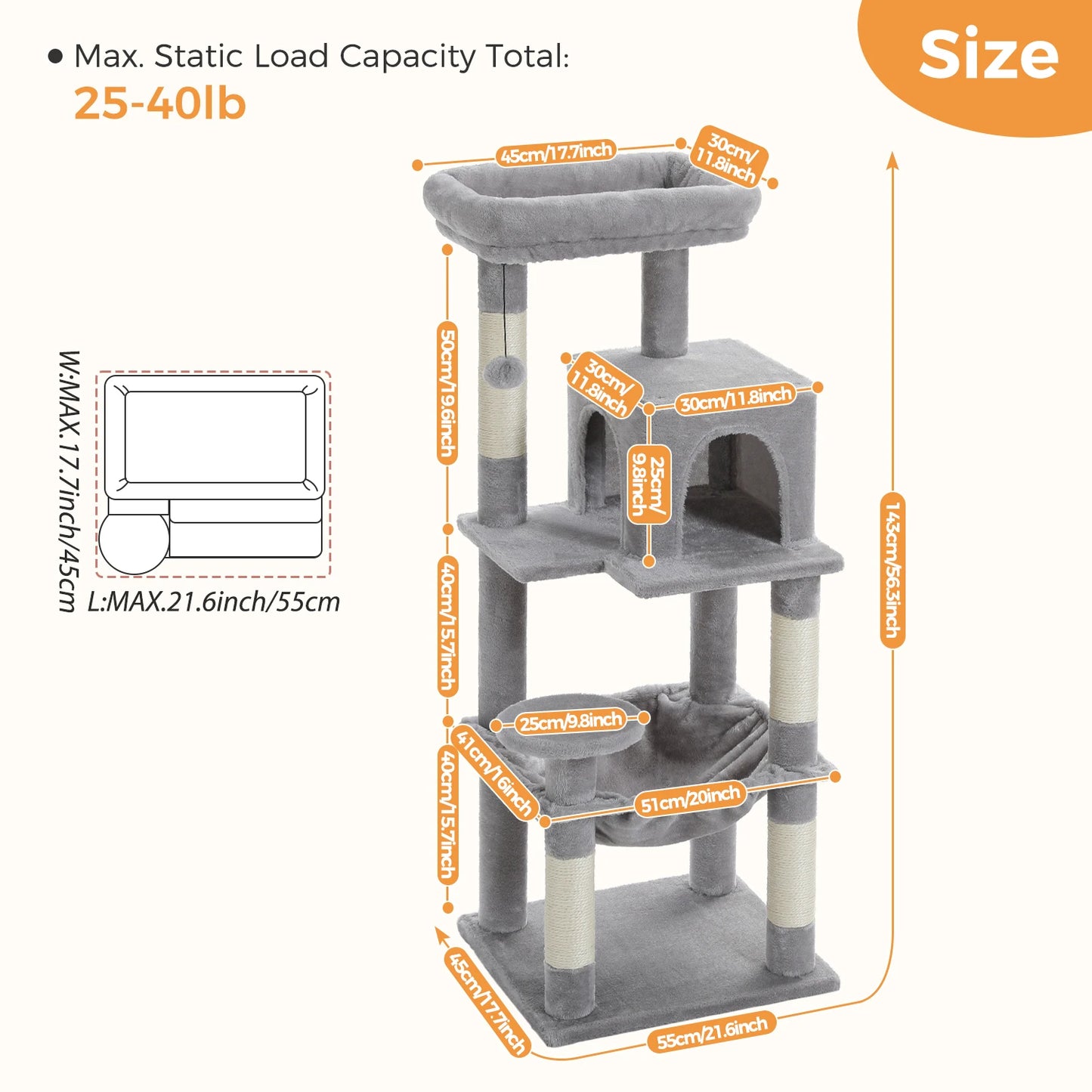 Multi-Level Cat Tree For Cats With Perches, Stable