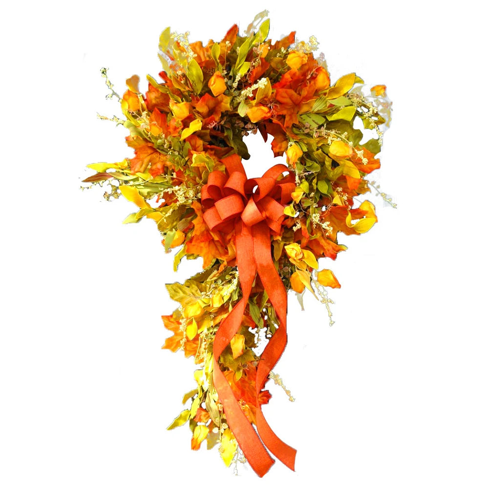 Thanksgiving Farmhouse Autumn Wreath, Maple Leaf