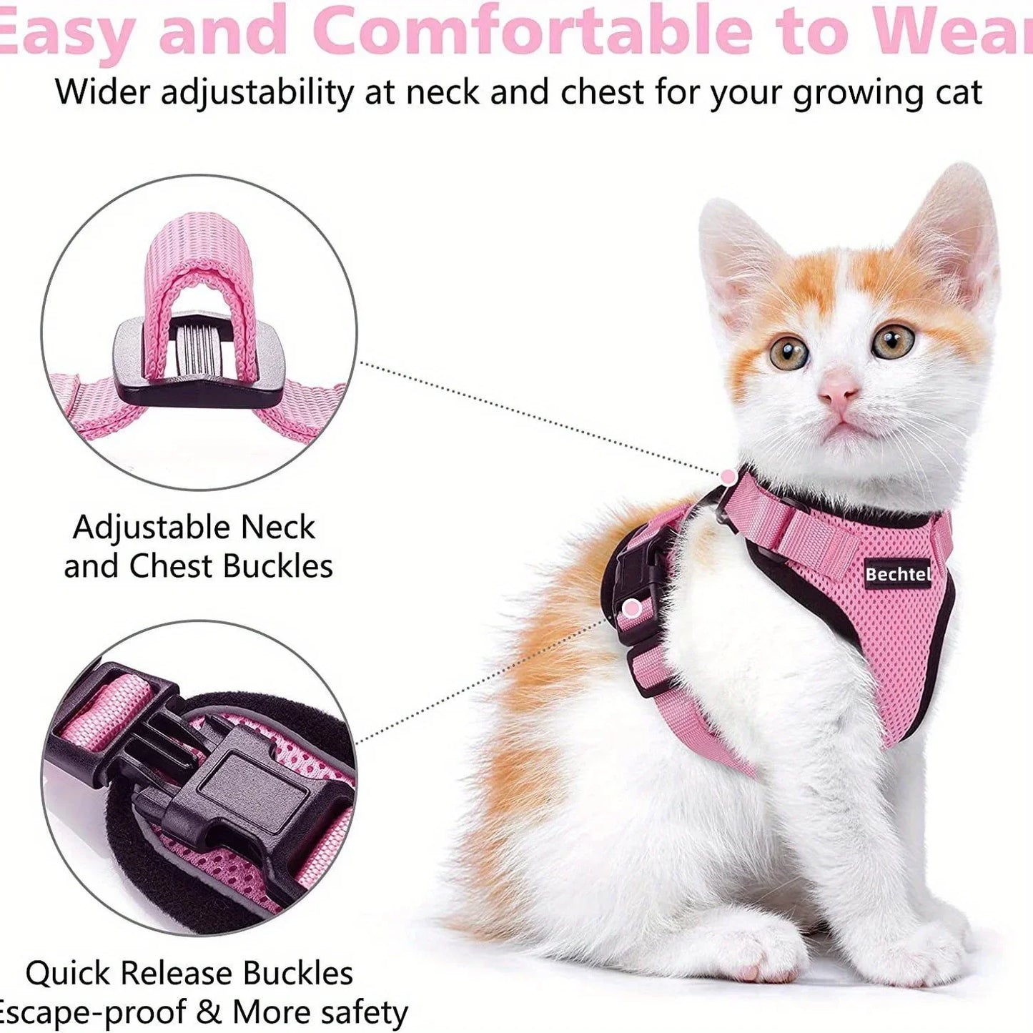 Non-Slip Adjustable Cat Leash and Vest