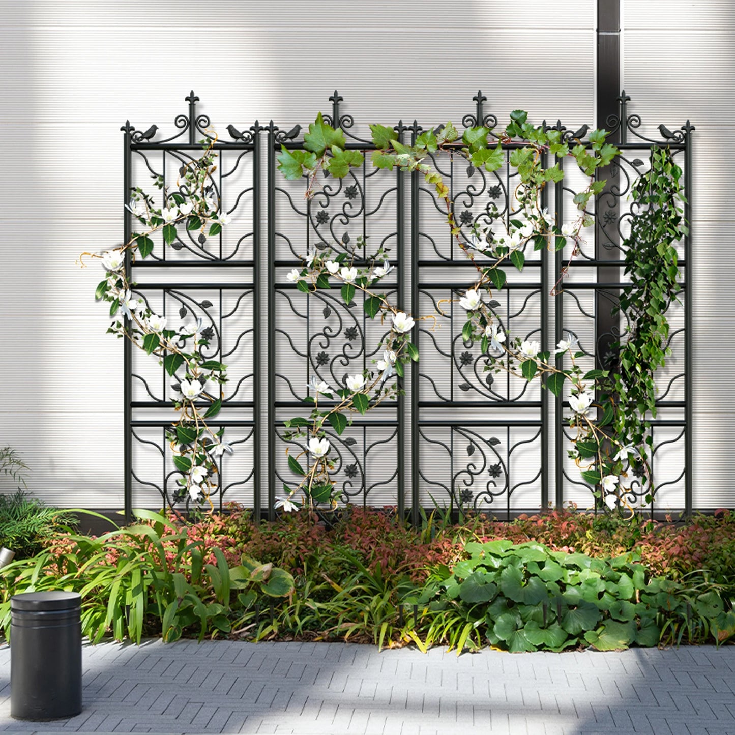 71-inch Decorative Metal Outdoor Garden Trellis, Lattice Panel