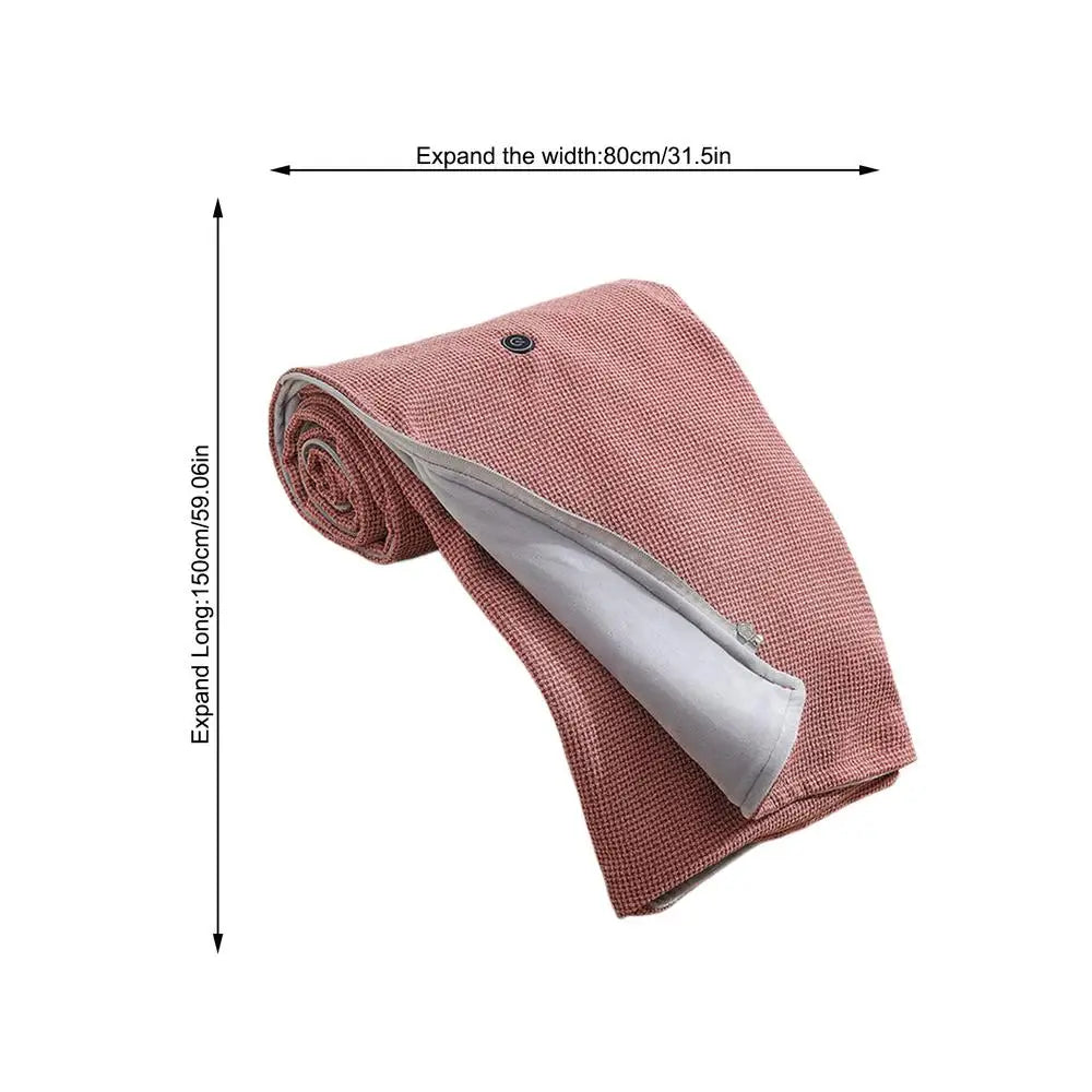 Electric Blanket with 3-Adjustable Heat Levels, USB Plug-In, Washable, Foldable