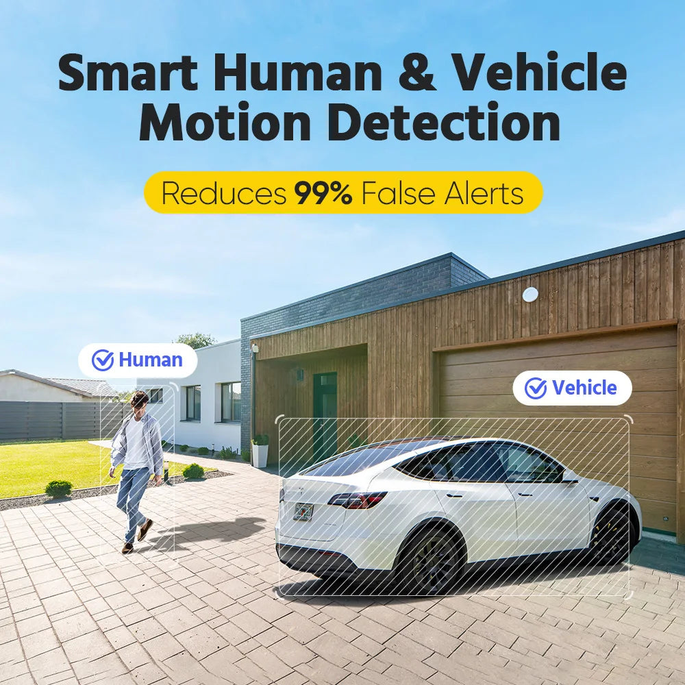 8MP Security Camera, Dual Lens, Ultra HD, AI Human Detection, CCTV Video Surveillance, 180 Degrees Panoramic