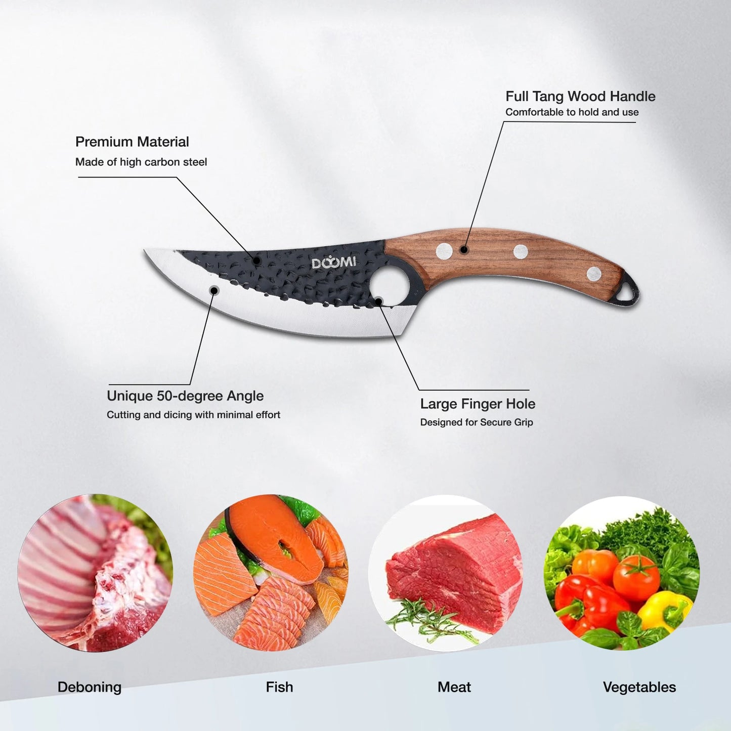 Kitchen Viking Knife with Sheath, Hand-Forged