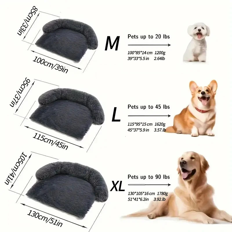 Pet Sofa Cushion, Dog and Cat Blanket with Soft Neck Pad