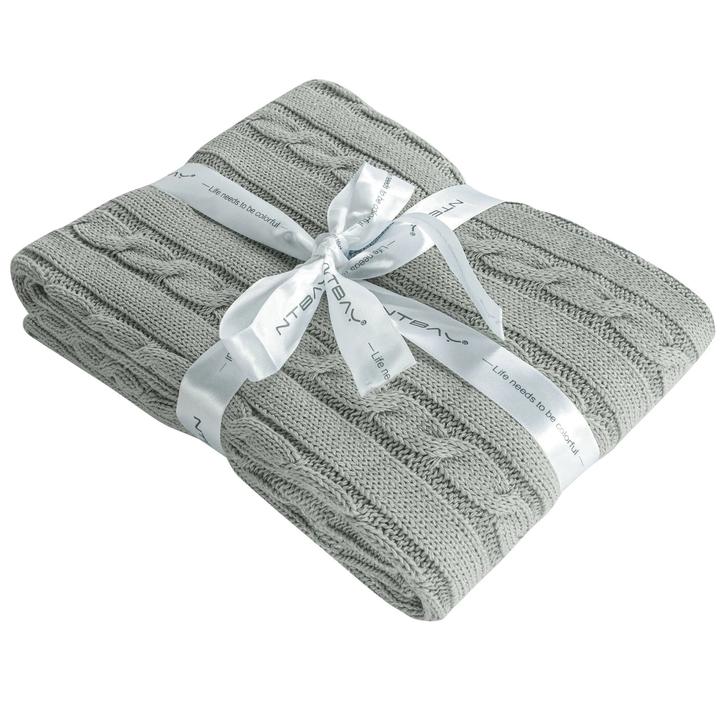 Baby and Toddler Crib Blanket, 100% Cotton Cable Knit , Soft, Warm, Unisex