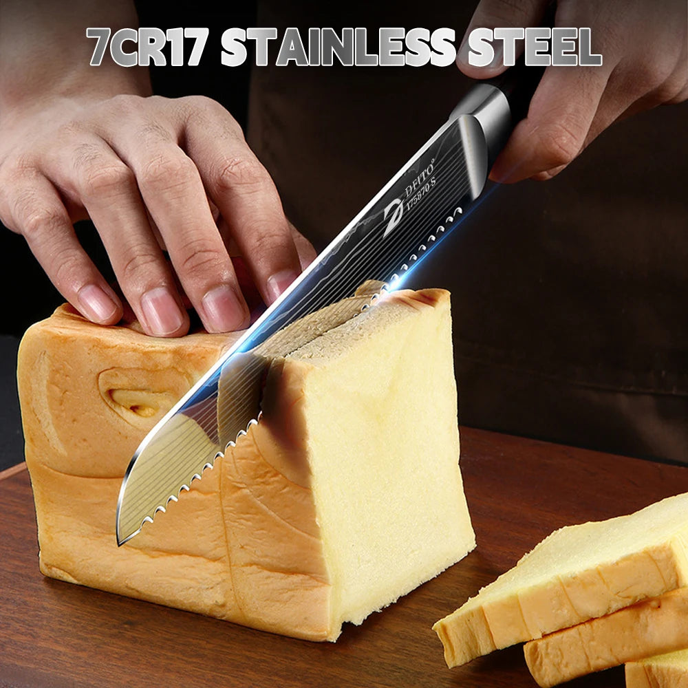 Kitchen Bread Knife, Serrated, Stainless Steel Blade