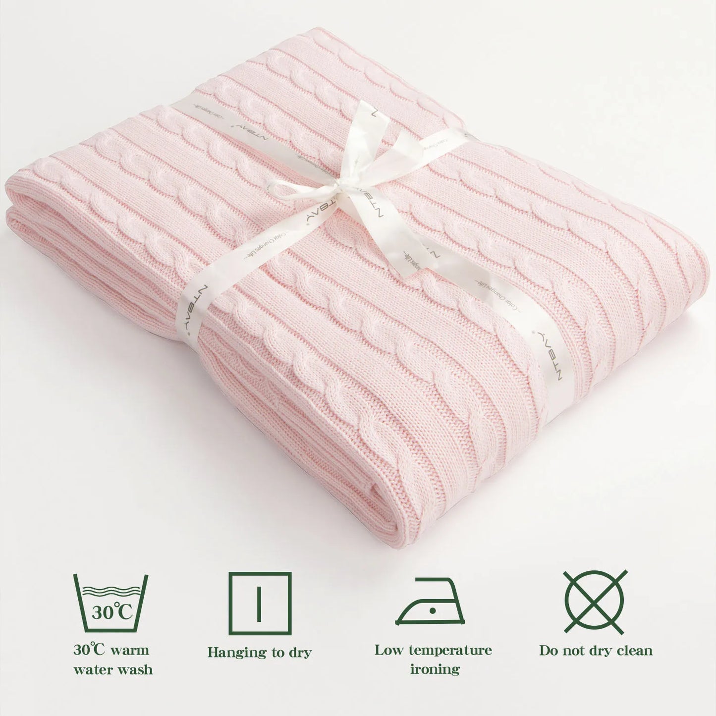 Baby and Toddler Crib Blanket, 100% Cotton Cable Knit , Soft, Warm, Unisex