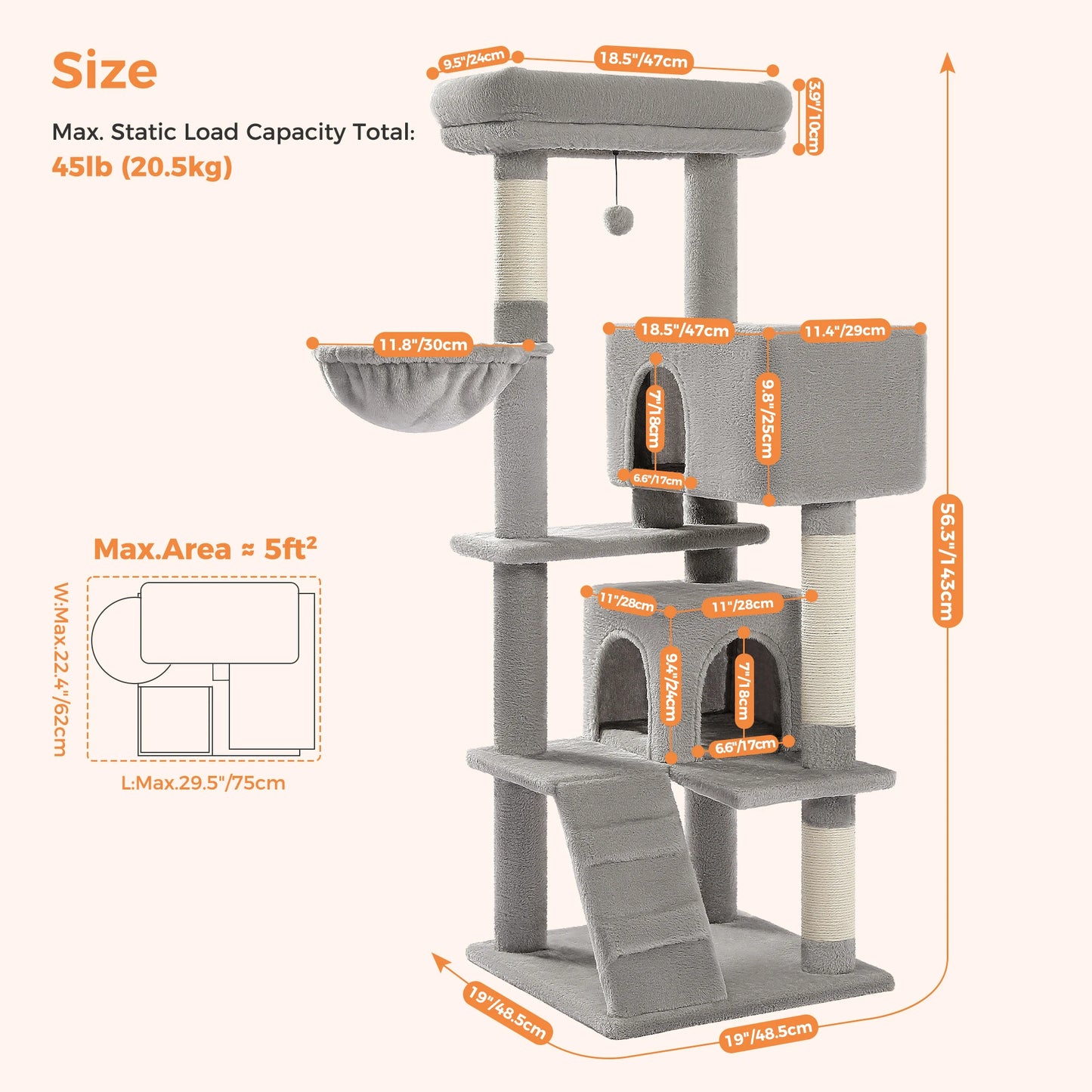 Multi-Level Cat Tree For Cats With Perches, Stable