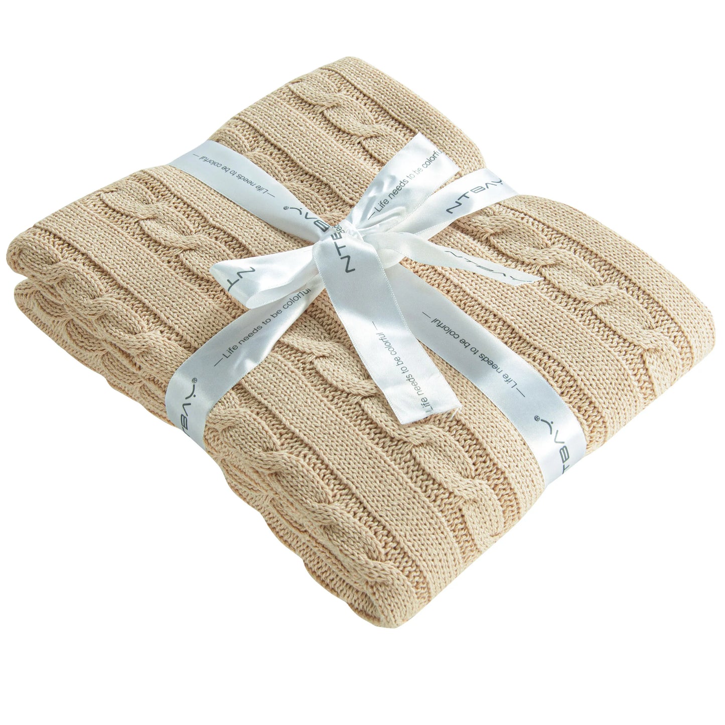 Baby and Toddler Crib Blanket, 100% Cotton Cable Knit , Soft, Warm, Unisex