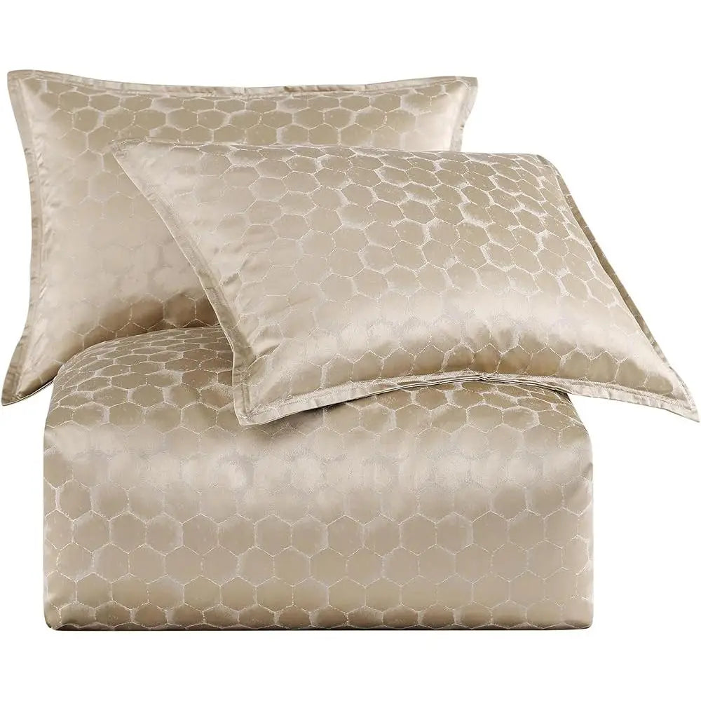Super Queen Comforter Set, 3 Piece, Metallic, Jacquard, Pillow Shams, Cozy, Luxurious, Durable, Easy Care