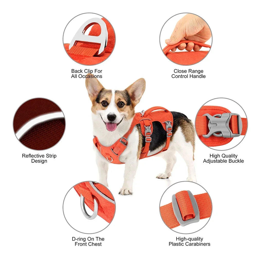 Escape Proof Adjustable Nylon Dog Harness, Reflective, Durable