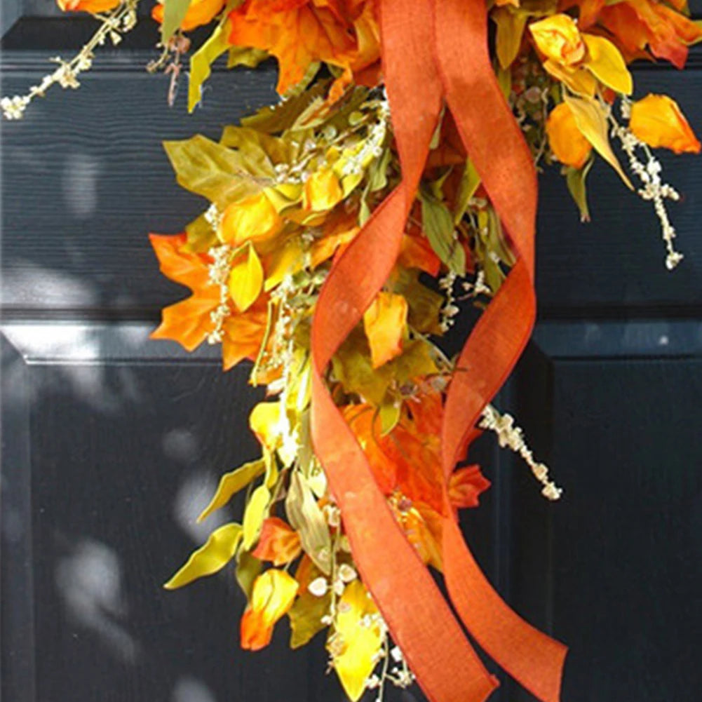 Thanksgiving Farmhouse Autumn Wreath, Maple Leaf
