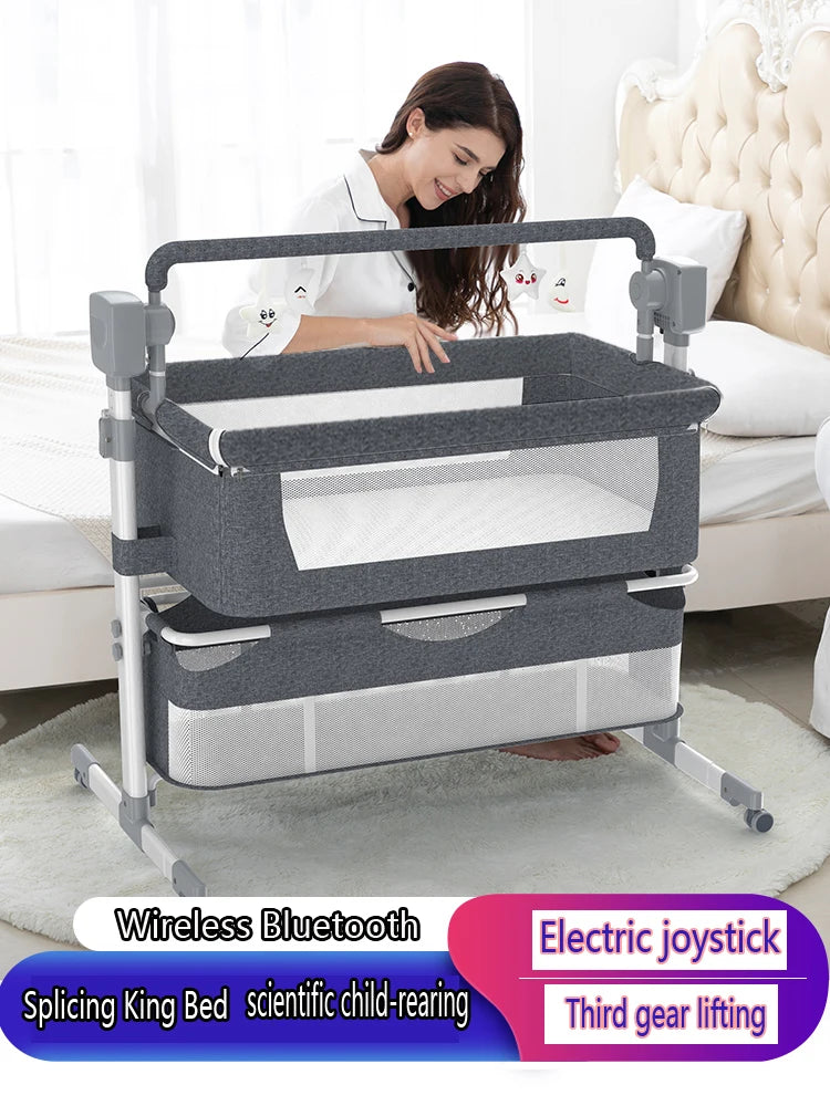 Rocking Baby Cot, Crib, Cradle, Bassinet, Portable with Mosquito Net