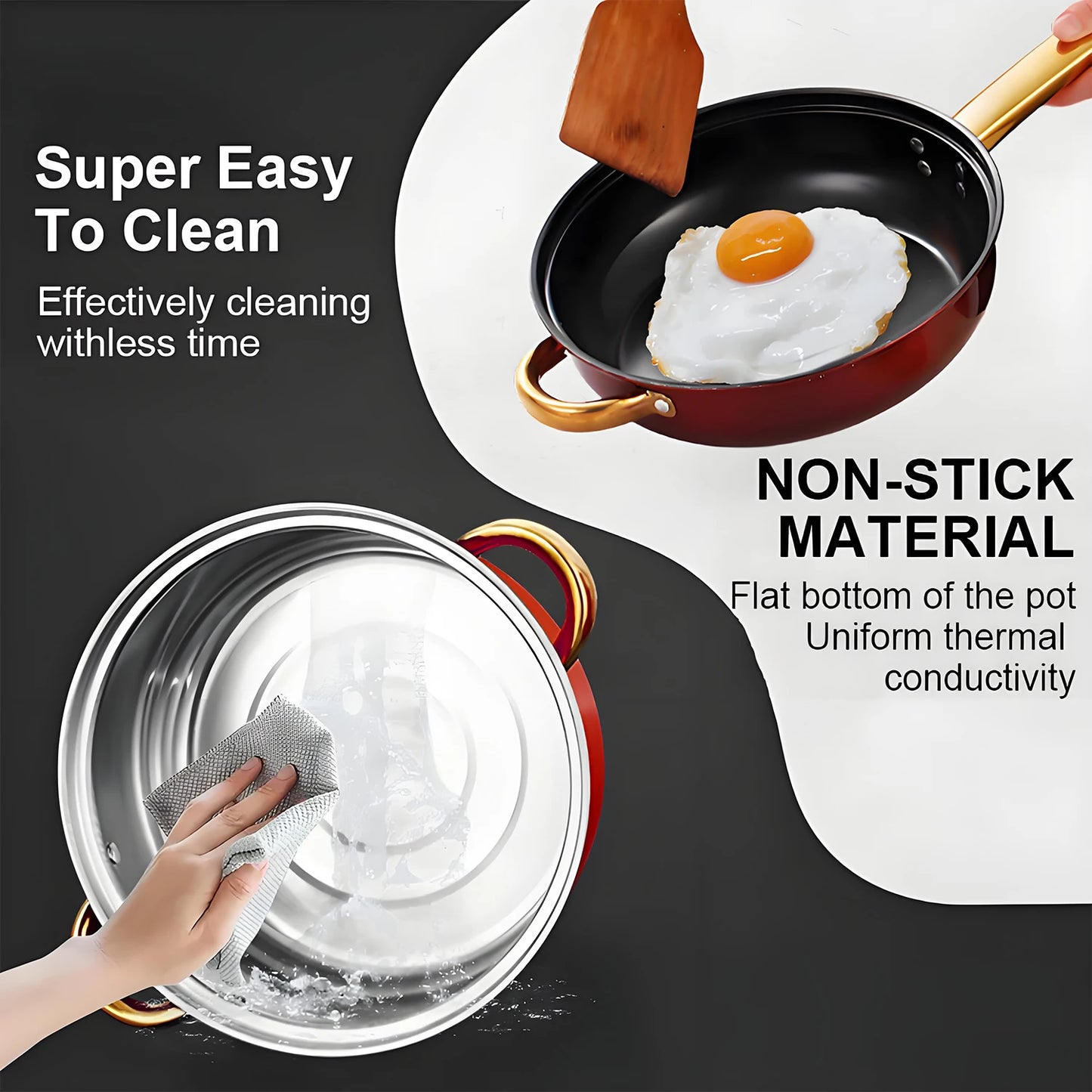 12-Piece Stainless Non-Stick Cookware Set, Multiple Colors
