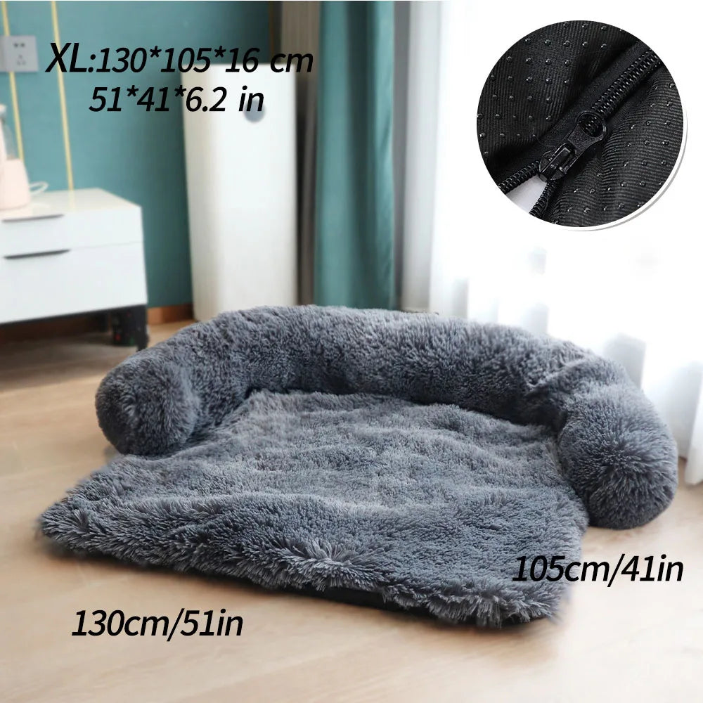 Pet Sofa Cushion, Dog and Cat Blanket with Soft Neck Pad