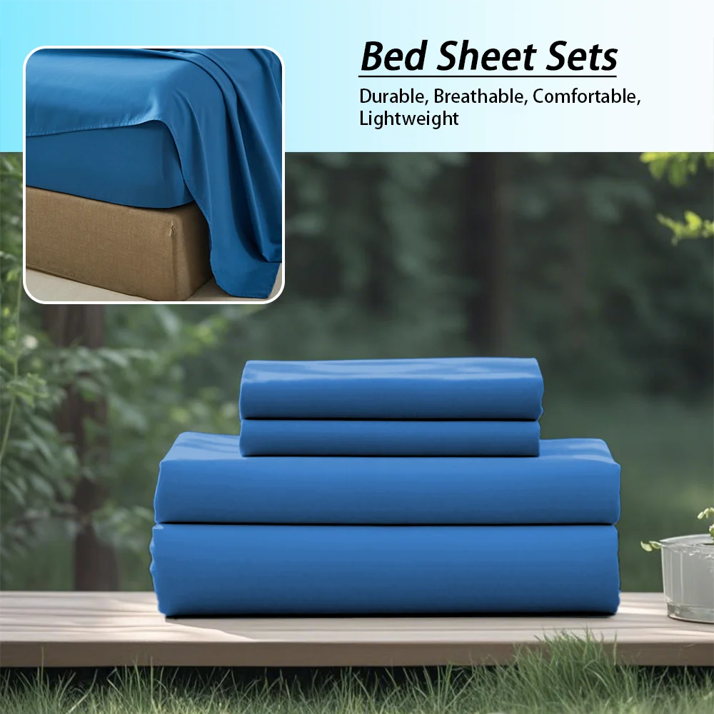 3 or 4 Piece Soft Solid-Color Fashionable Bedding Set, Brushed Microfiber, Various Colors and Sizes