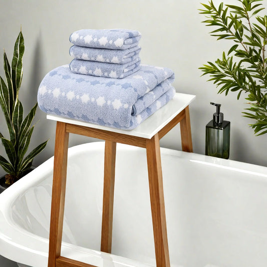 4 or 8 Piece Absorbent Soft Cotton Towel Set, Quick Dry, Durable